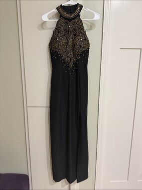 Beaded Evening Gown Halter Bodice